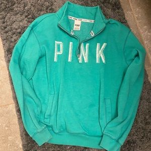 📍2/$12 -Victoria’ Secret Pink - quarter zip fleece, size small